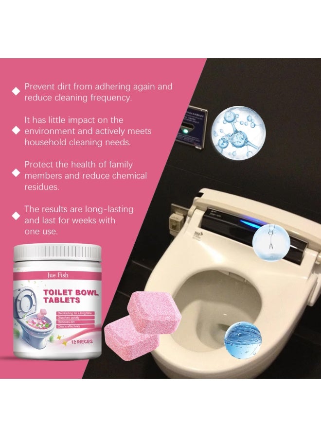 JUE-FISH Jue Fish Toilet Bowl Cleaner Tablets 12 Pieces, Long-Lasting Deodorizing Action, Easy-to-Use Dissolving Tablets for Effective Toilet Cleaning, Removes Dirt and Keeps Toilet Fresh - Image 4